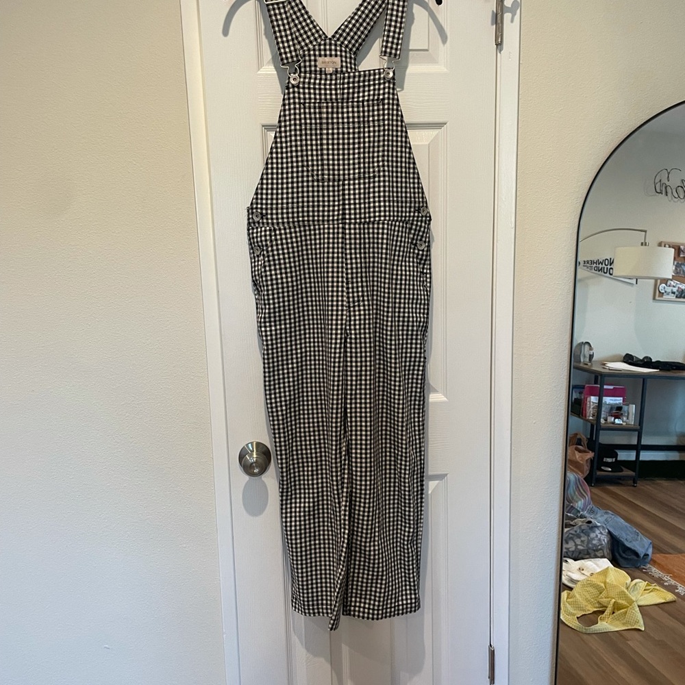 Brixton Gingham Black and White Overalls ! Super cute ! Only worn once !!